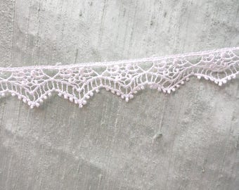 9.5 yards of off white lace edge trim / vintage 3/4" lace edging