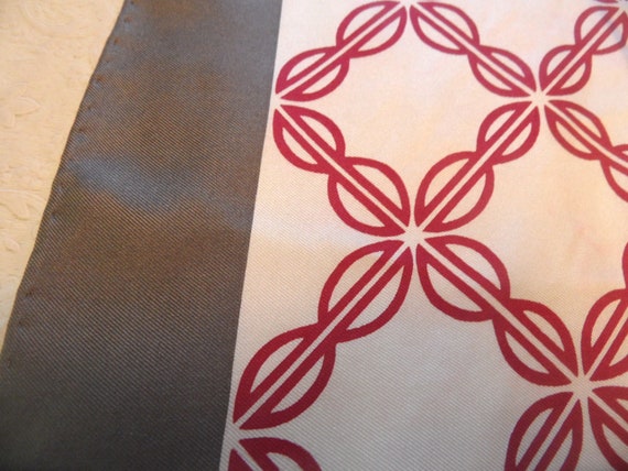 Bill Blass silk scarf  /  designer burgundy moder… - image 5