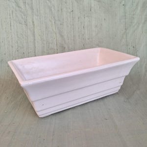 Matte white long planter / vintage, ceramic, tiered