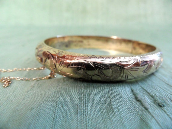 Hayward Sterling Silver Etched Bangle Bracelet, v… - image 3