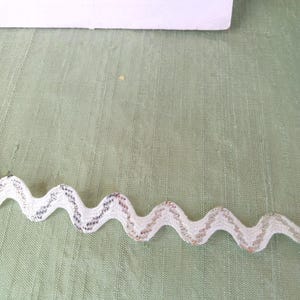 40 yards of white and metallic silver rick rack sewing trim, medium size