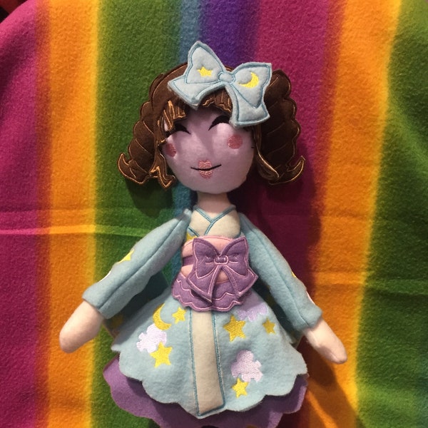 Japoński lalka kei lalka Fashion Doll (gwiazdki i chmury) pluszowa Plushie Polary Toy