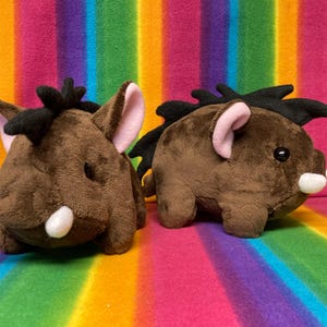 Warthog Boar Razorback Inoshishi Pig Plush Plushies Stuffed Animal Soft Toy Doll