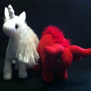 Last Unicorn and the Red Bull Book Plush Plushie Toy Doll