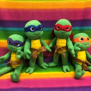 Leonardo, Donatello, Michelangelo, Raphael Teenage Mutant Ninja Turtles TMNT Plush Plushies Dolls Soft Toy Stuffed Animals
