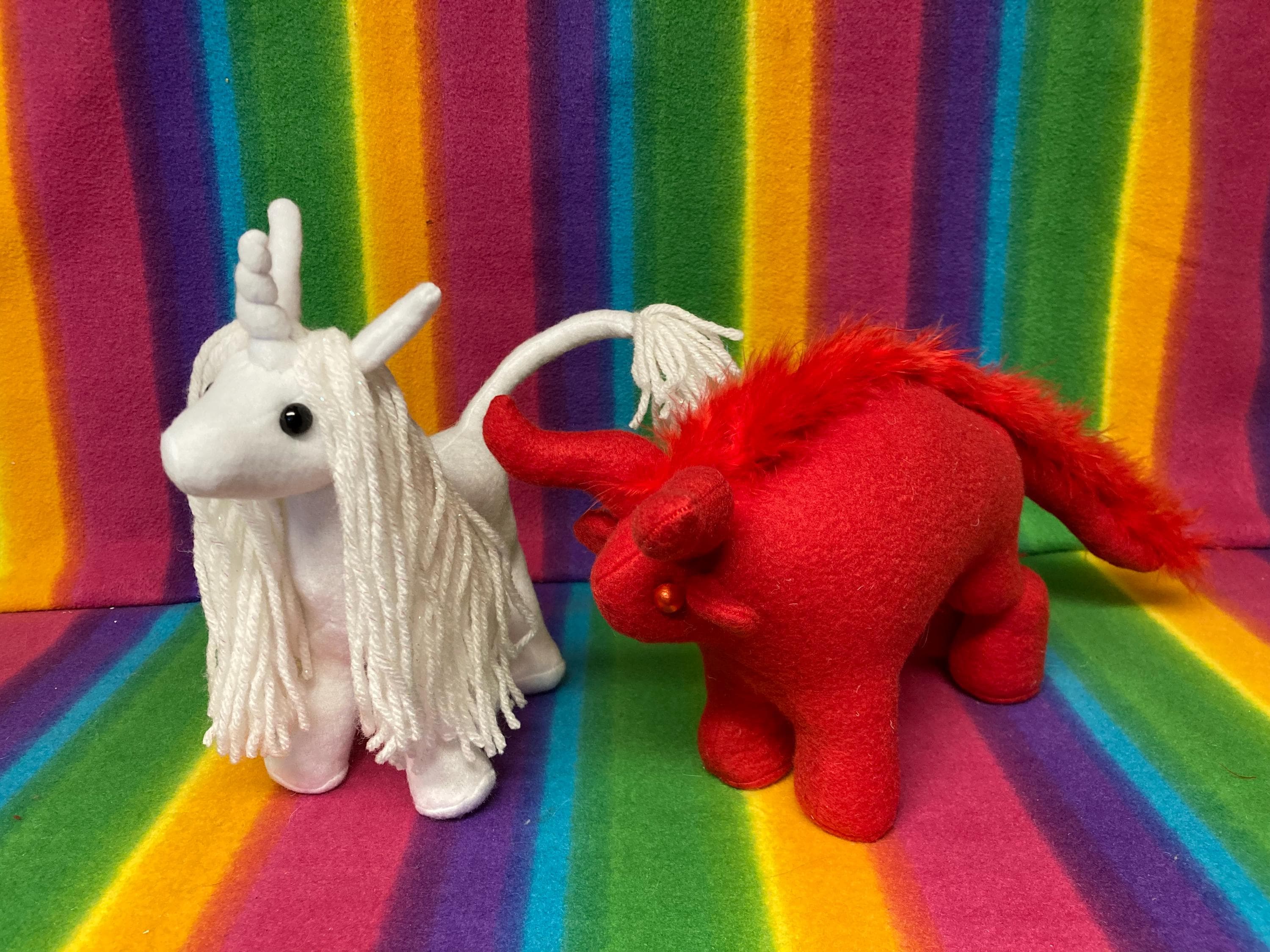Last Unicorn and the Red Bull Book Plush Plushie Soft Toy Doll Stuffed Animal