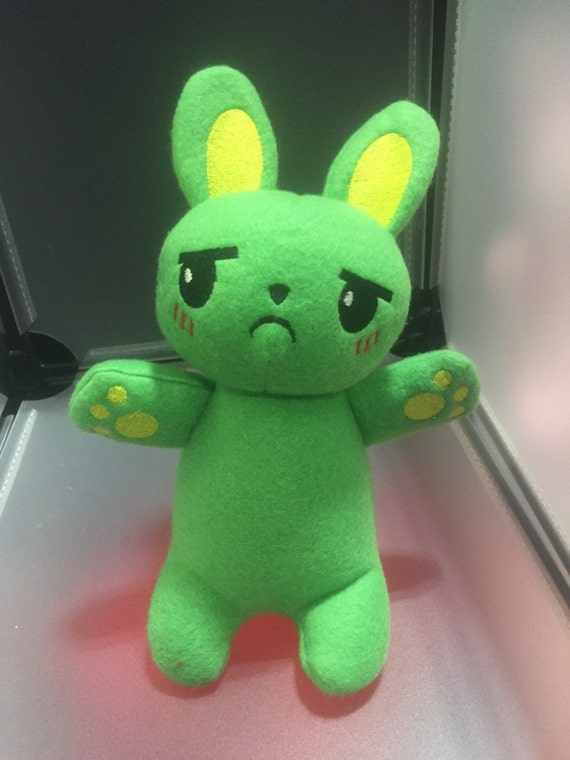green bunny plush