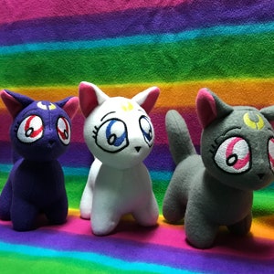 Anime Moon Cat Family Luna Artemis Diana Cat Fleece Plush Plushie Soft Toy Stuffed Animal