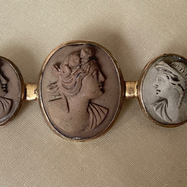 Antique Victorian 1860- 1880's Volcanic Lava cameo brooch. Great condition.