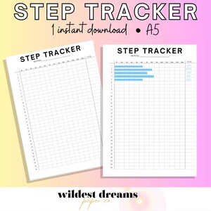 Printable Step Tracker | Monthly Planner | A5 | Portrait | Minimalist | Instant Download PDF