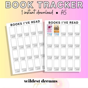 Lista de lectura imprimible: Lista de libros minimalistas A5 (descarga instantánea)