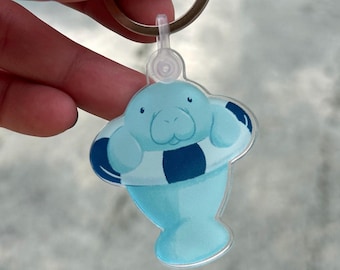 Manatee Keychain: Adorable Acrylic Charm