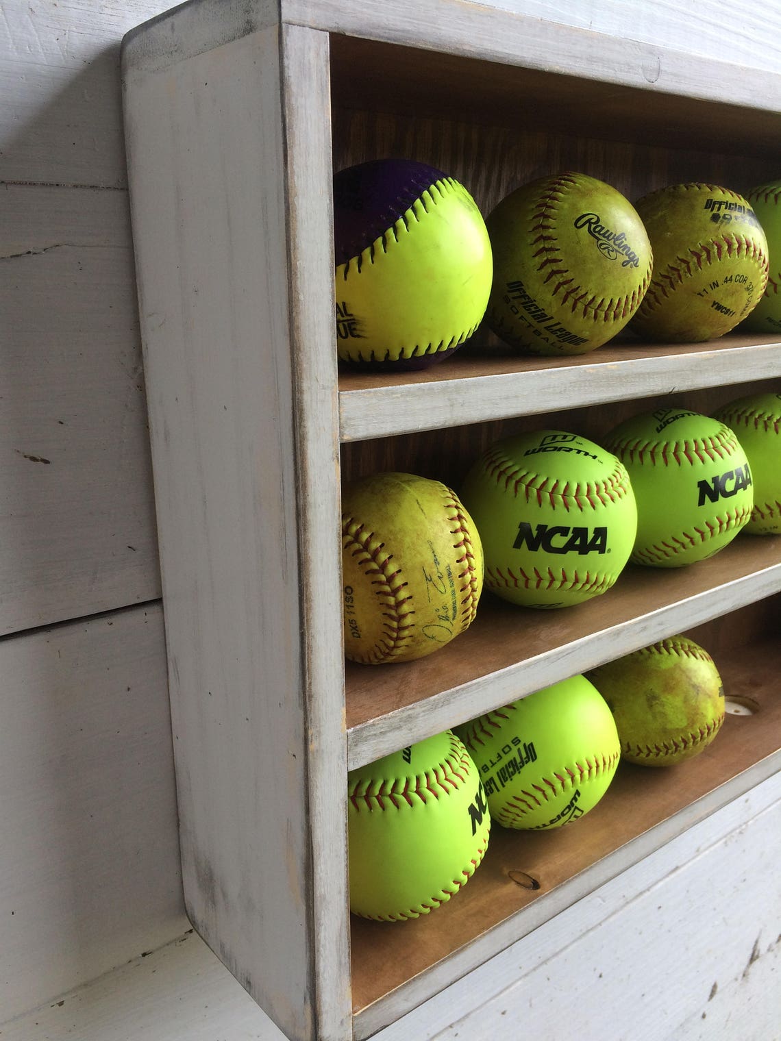 Softball Wall Organizersoftball Rackbaseball Holderball Etsy