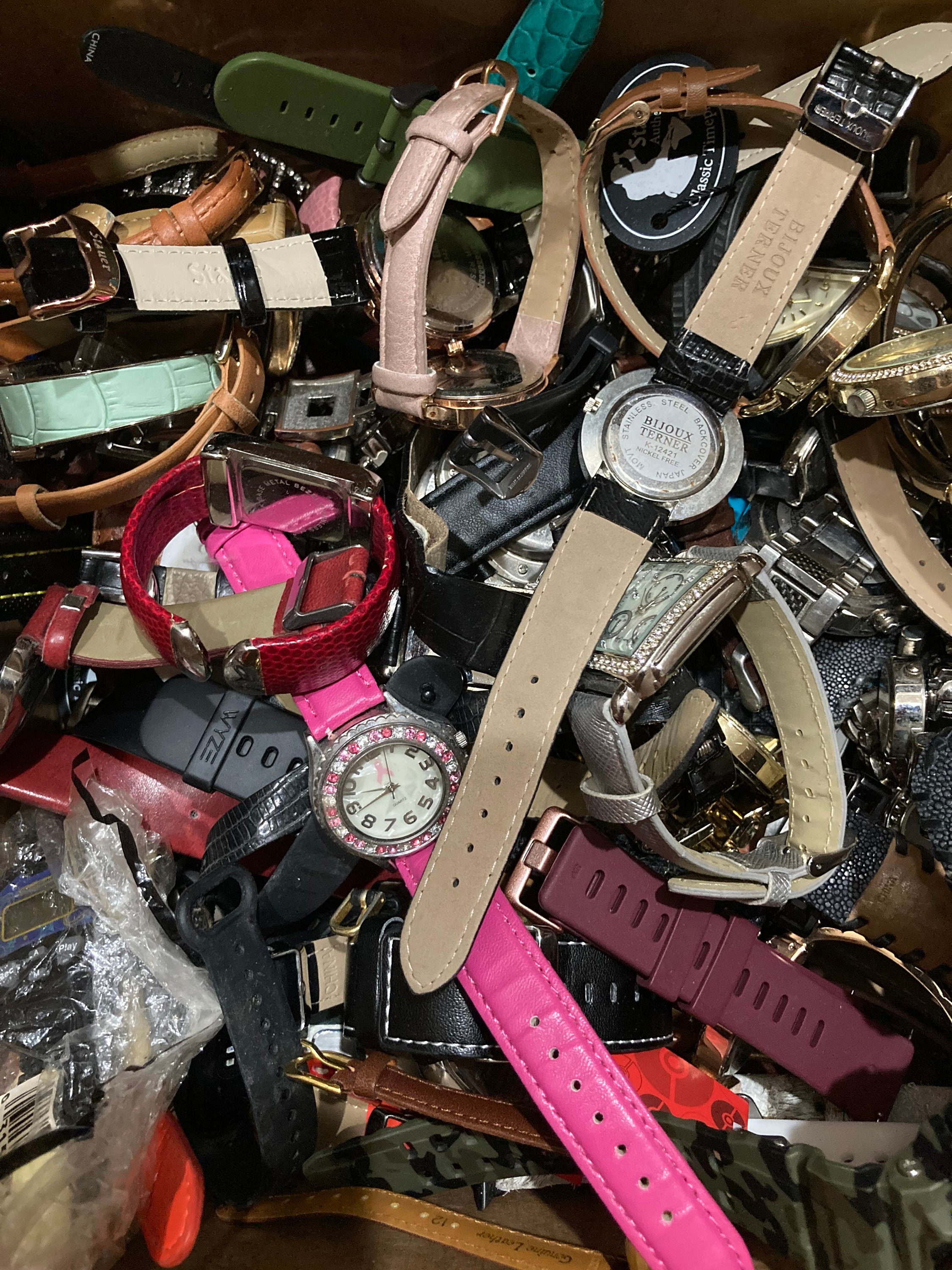 Bulk Lot Wholesale Box of Junk Watches - Priced by Weight