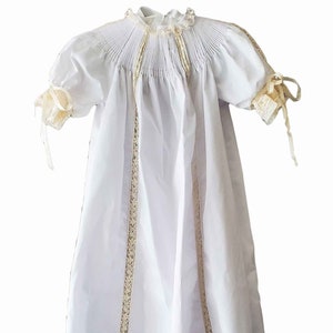 Ready-To-Smock Bishop Christening Blessing Dedication Gown, Slip, and Bonnet, Size 12 months