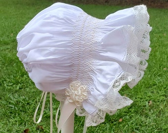 Delicate Smocked Bonnet for Precious Baby Celebrations