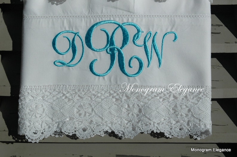 Monogrammed Organic Cotton Pillowcase Set With Hemstitching Etsy