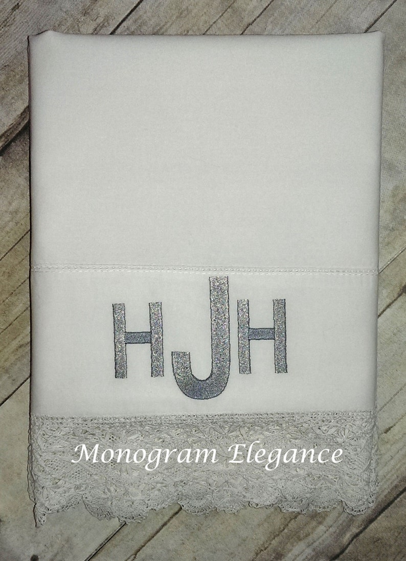 Monogrammed Organic Cotton Pillowcase Set With Hemstitching Etsy