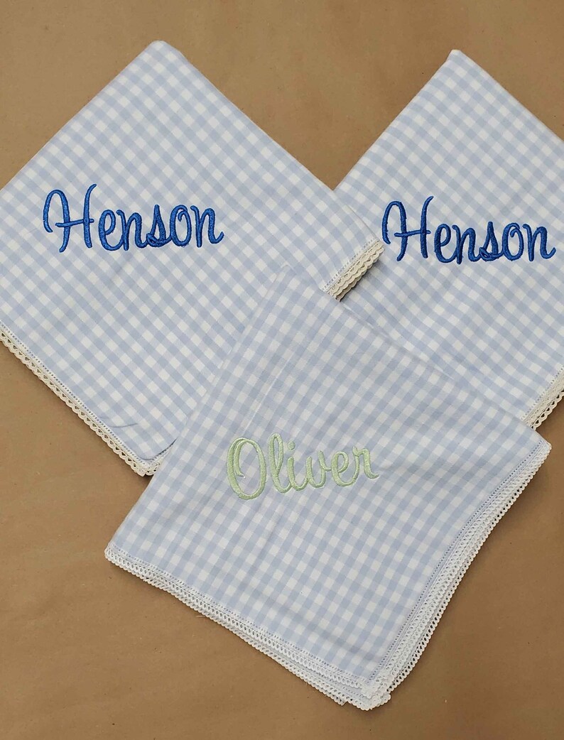 Big Blue Check Baby Blanket Monogram Baby Blanket Monogram Etsy