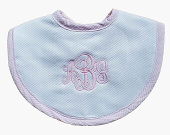 Girl or Boy Monogrammed Bib, Personalized Baby Bib