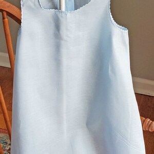 Blue heirloom A-line baby infant slip.