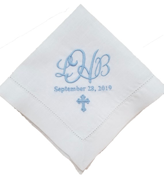 monogrammed linen handkerchiefs