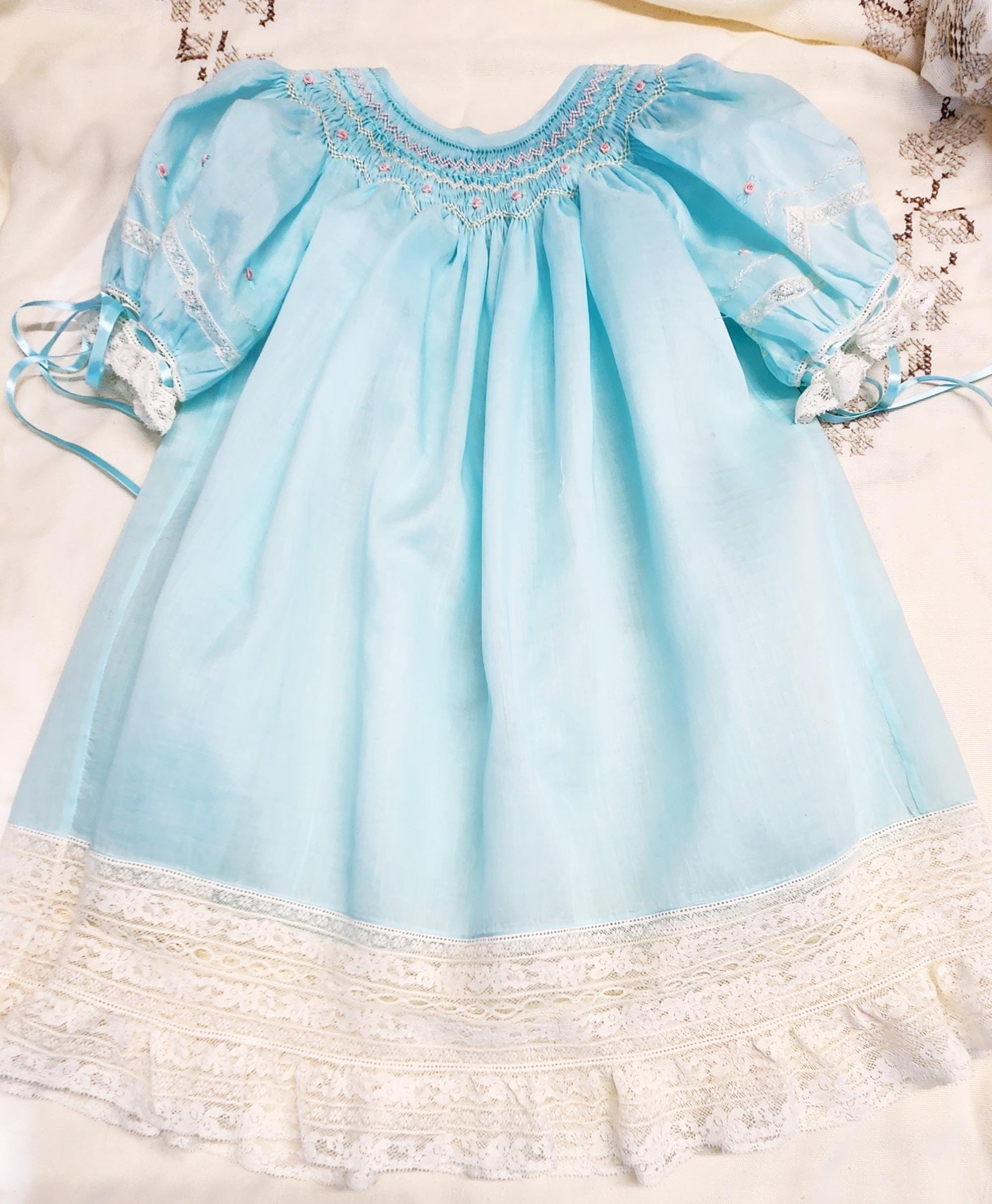 ワンピース ETMON Smock Shirring Lace Dress, Blue il_fullxfull.6607496167_7rp4.jpg