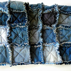 Baby Rag Quilt Patchwork Upcycled Denim Baby Blanket Repurposed Blue ...