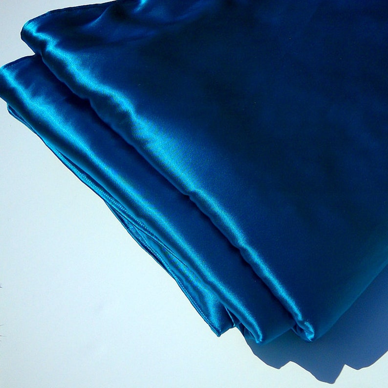 Peacock Blue Satin Blanket Throw Large Luxurious Accent Etsy