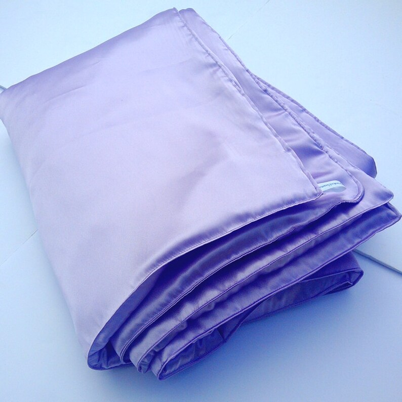 Lilac Satin Blanket Throw Large Purple Luxurious Accent Etsy