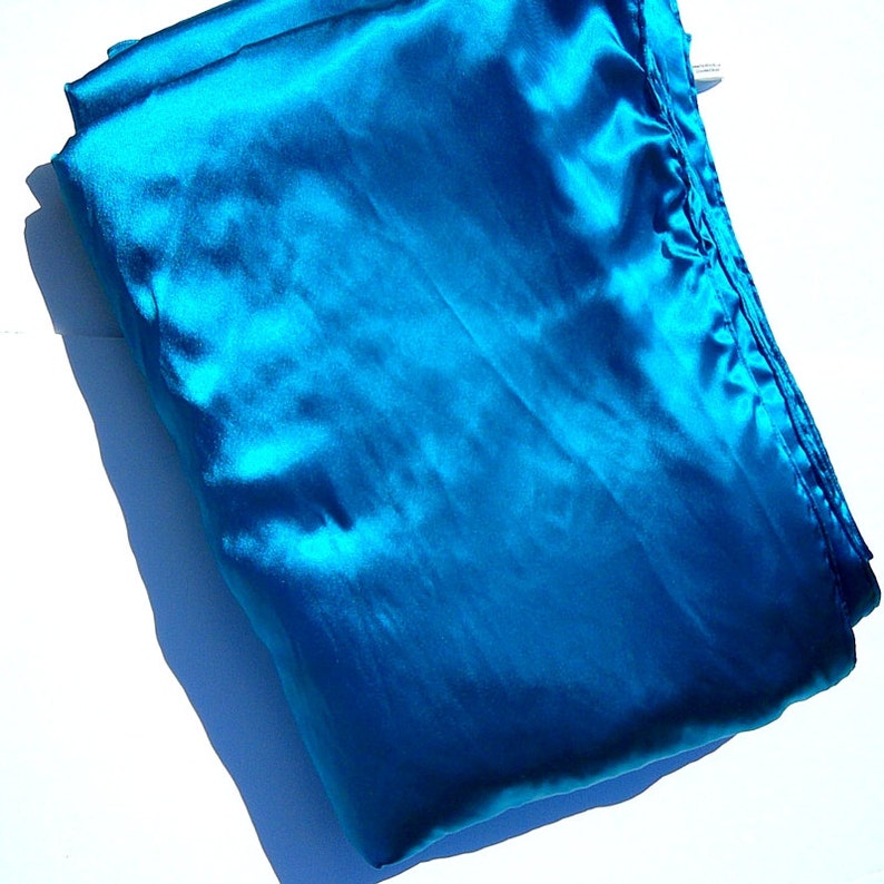 Peacock Blue Satin Blanket Throw Large Luxurious Accent Etsy