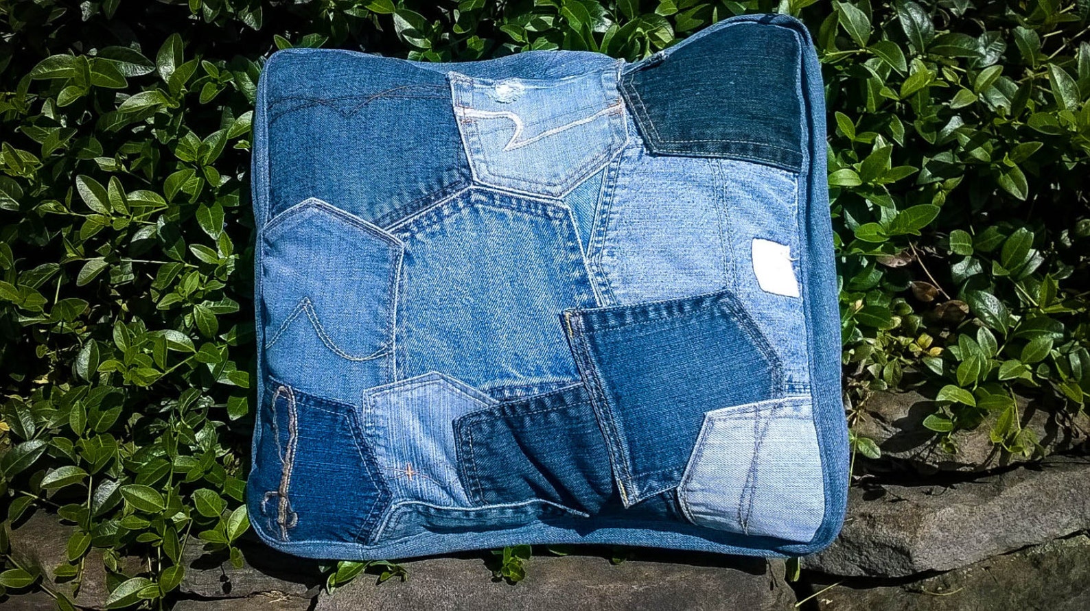 Jeans Pockets Pillow Cover Repurposed Blue Jean Pocket | Etsy