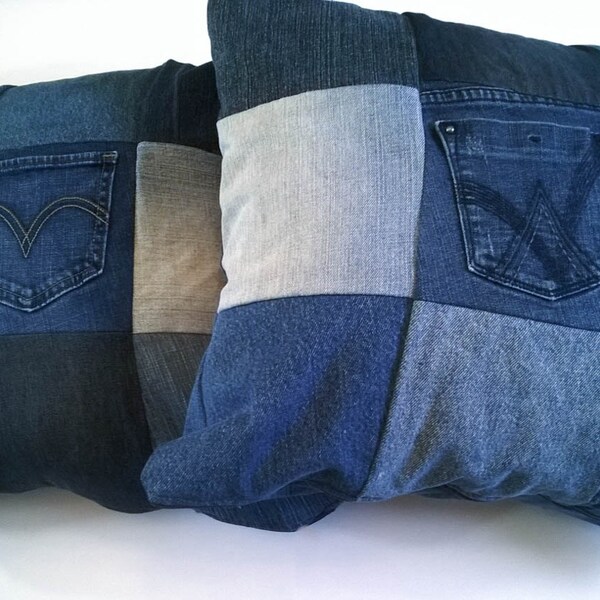 Denim Throw Pillow Etsy