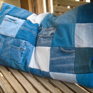 Upcycled Denim Pillow Shams Jean Patchwork image 2