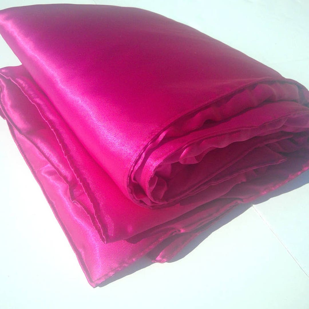 Fuschia Satin Blanket Elegant Hot Pink Statement Throw Luxurious Valentine s Day Gift Etsy