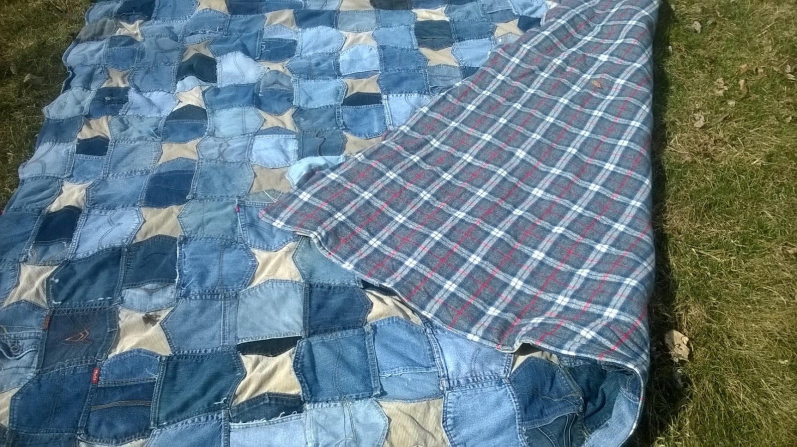 Blue Jeans Pockets Quilt Custom Queen Size Quilt Upcycled Etsy