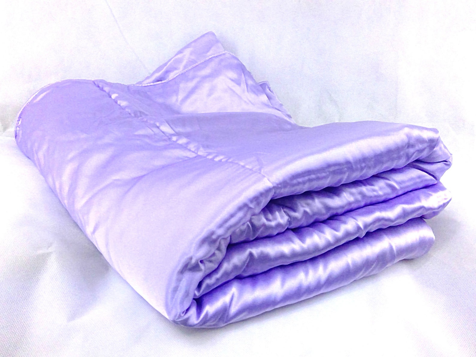 Lilac Satin Blanket Throw Large Purple Luxurious Accent Etsy