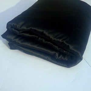 Black Satin Blanket Elegant Statement Throw Luxurious Halloween Home Accent image 1