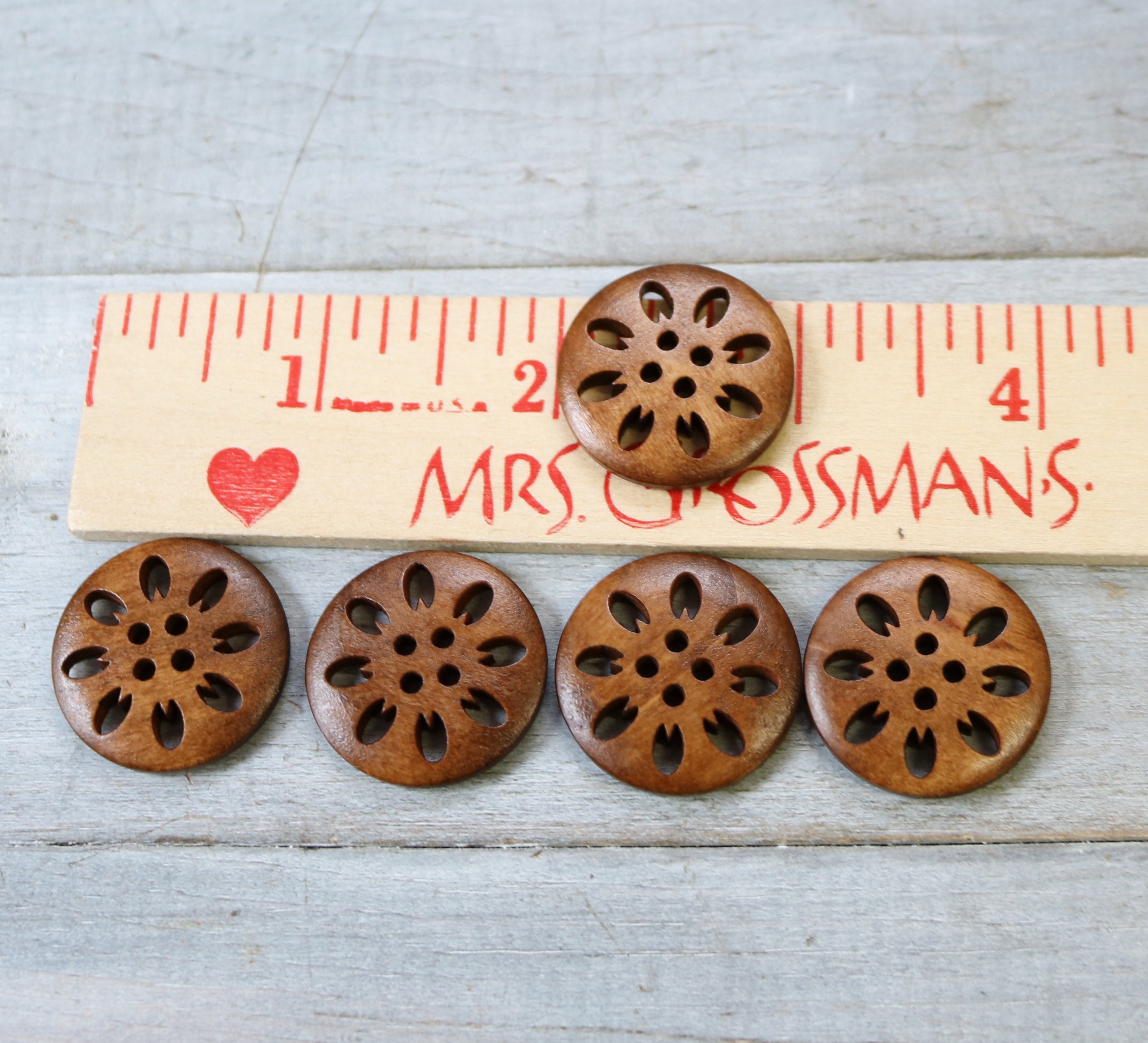 Brown Wooden Buttons 9mm to 25mm 4-Holes Coat Baby Cardigans Sewing  Knitting Diy