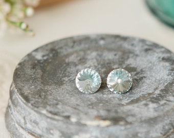 salt water blue crystal earrings | stainless steel | lever back or stud earrings | 12mm