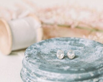 petite diamond oval stud earrings | easter present for her | sterling silver (925) | 24k gold over 925 | 24k rose gold over 925 | 8mm
