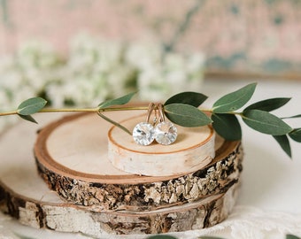 crystal lever back earrings, wedding jewelry, 24k gold, 24k rose gold, 925, sterling silver, 12mm rivoli, paraska's place