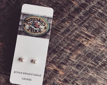 petite white pearl earrings, white pearl earring, hypoallergenic, sterling silver (925), 3mm, 6mm, paraska's place | 001