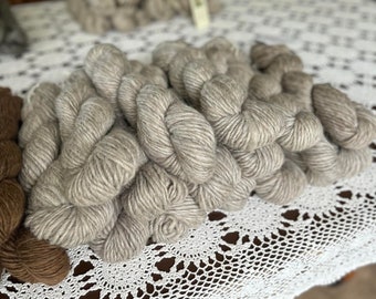 Icelandic Lopi (single ply) Taupe Wool Yarn. 90-100 grms (3.2-3.5oz) 7 wpi, approx. 100 yards. From well loved sheep, Humanely raised