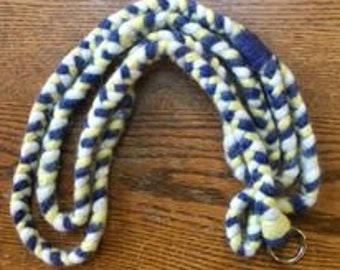 Dog Slip Lead made of 100% Icelandic Wool. 6 foot Leash for Agility Barn Hunt Lure Coursing.