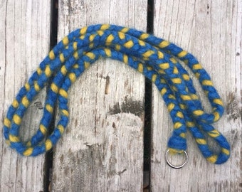 MICHIGAN FANS! U of M Colors. Dog Slip Lead made of 100% Icelandic Wool. 6 foot Leash for Dog Sports.  Other Custom Colors May be Ordered!