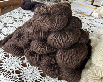 Icelandic Lopi (single ply) Dark Brown Wool Yarn. 90-100 grms (3.2-3.5oz) 7 wpi, approx. 100 yards. From well loved sheep! Humanely Sourced