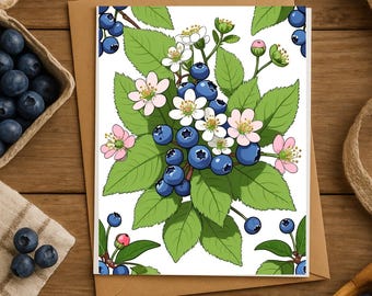 Blueberry Notecards: Botanical Garden Greeting Card Set of 10