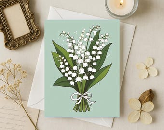 Lily of the Valley Notecards: Elegant Floral Stationery Set