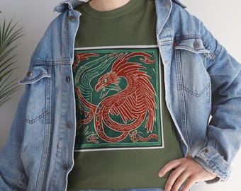 Camiseta de Quetzalcóatl: Camiseta con estampado de la serpiente azteca